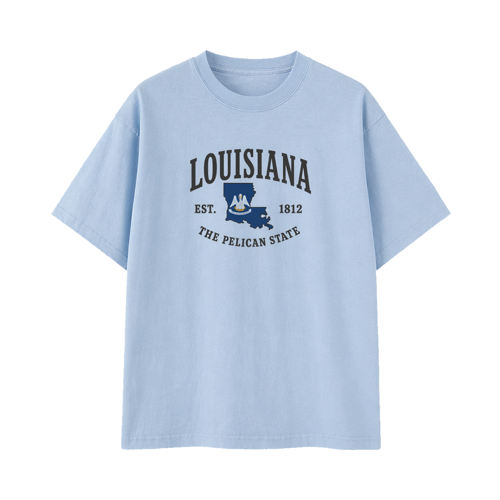 Collection 8 Louisiana Essential Cotton T-Shirt - Light Blue front