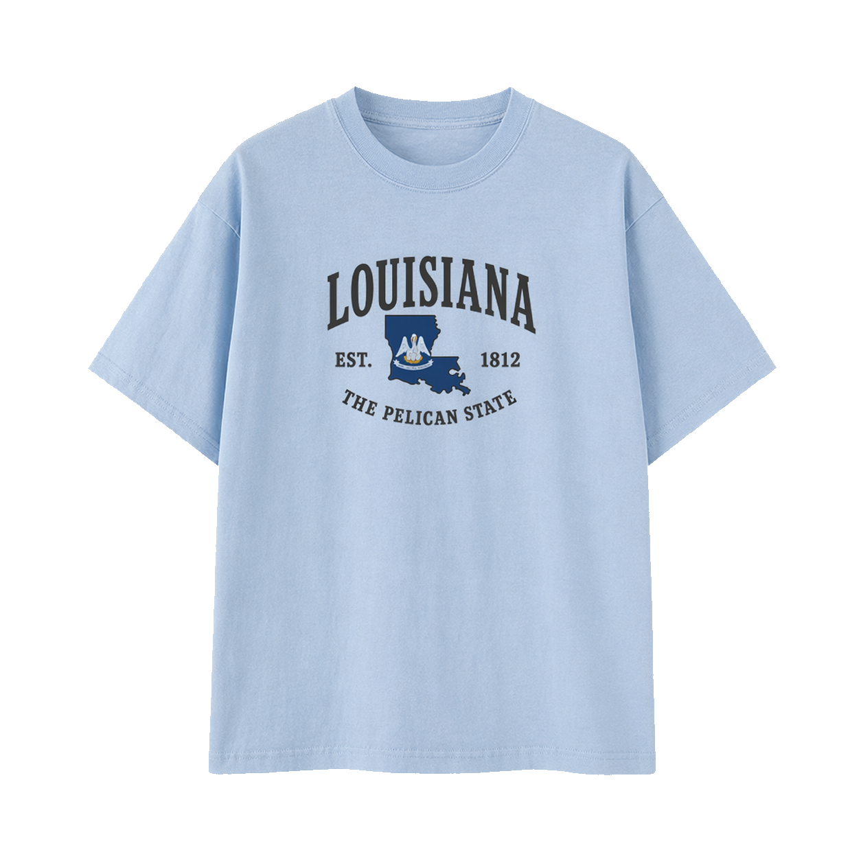 Collection 8 Louisiana Essential Cotton T-Shirt - Light Blue front