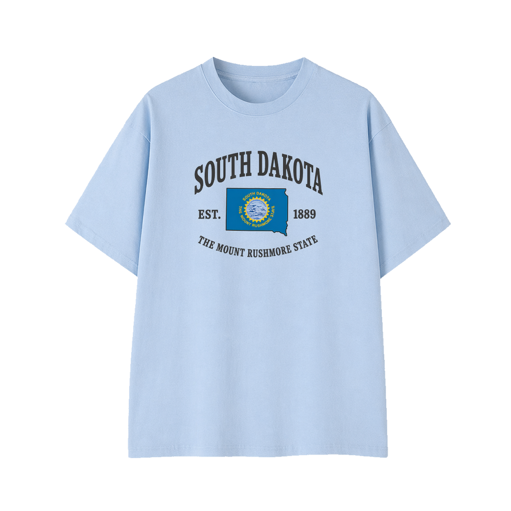 Collection 8 South Dakota Essential Cotton T-Shirt - Light Blue front