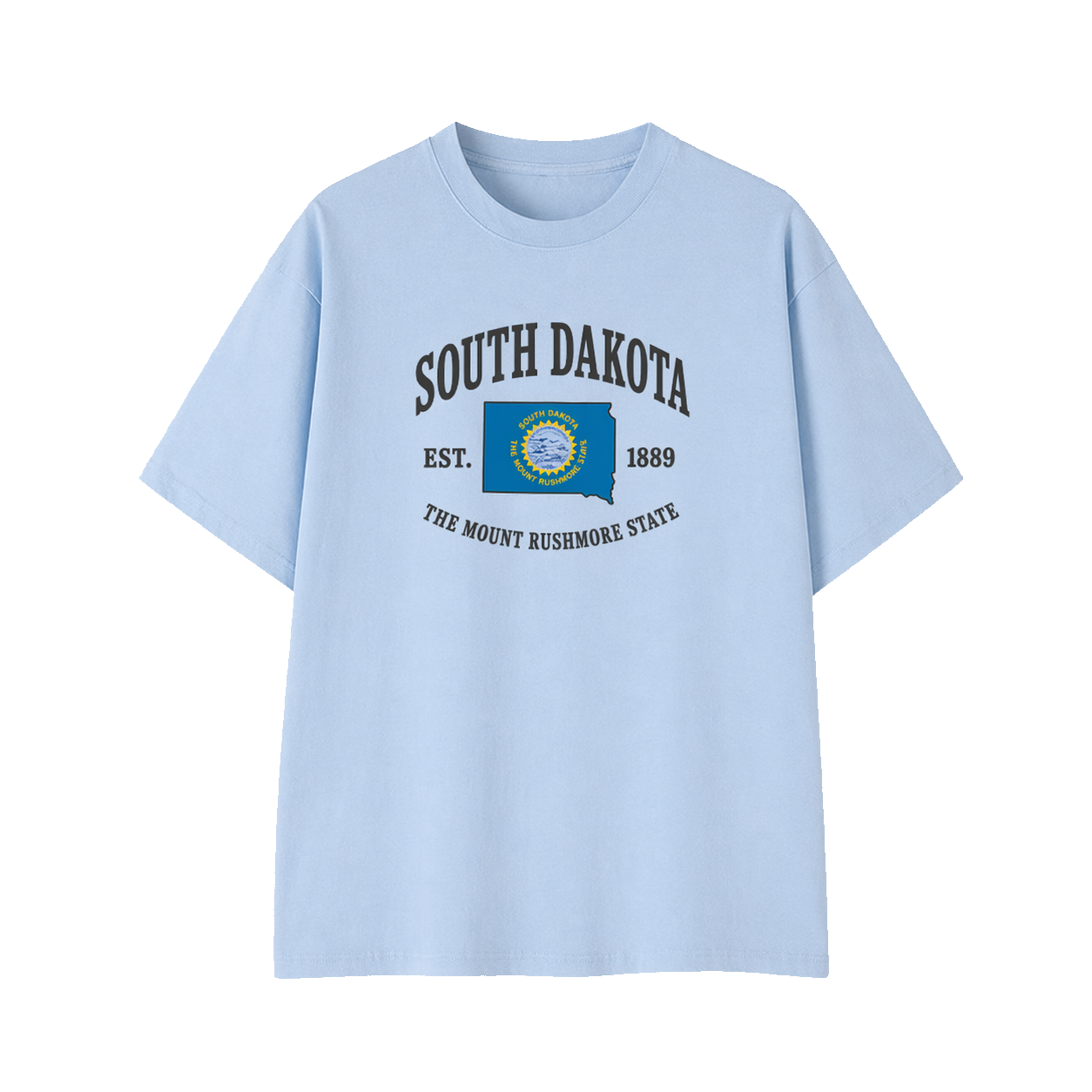 Collection 8 South Dakota Essential Cotton T-Shirt - Light Blue front