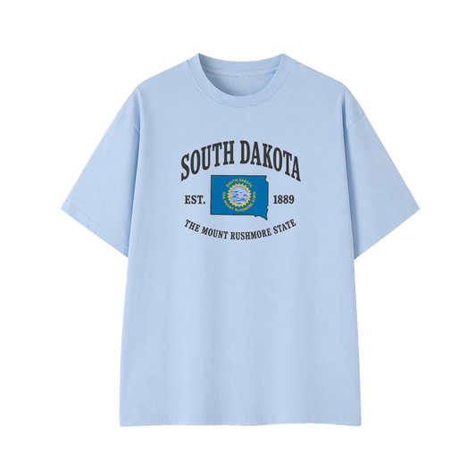 Collection 8 South Dakota Essential Cotton T-Shirt - Light Blue front