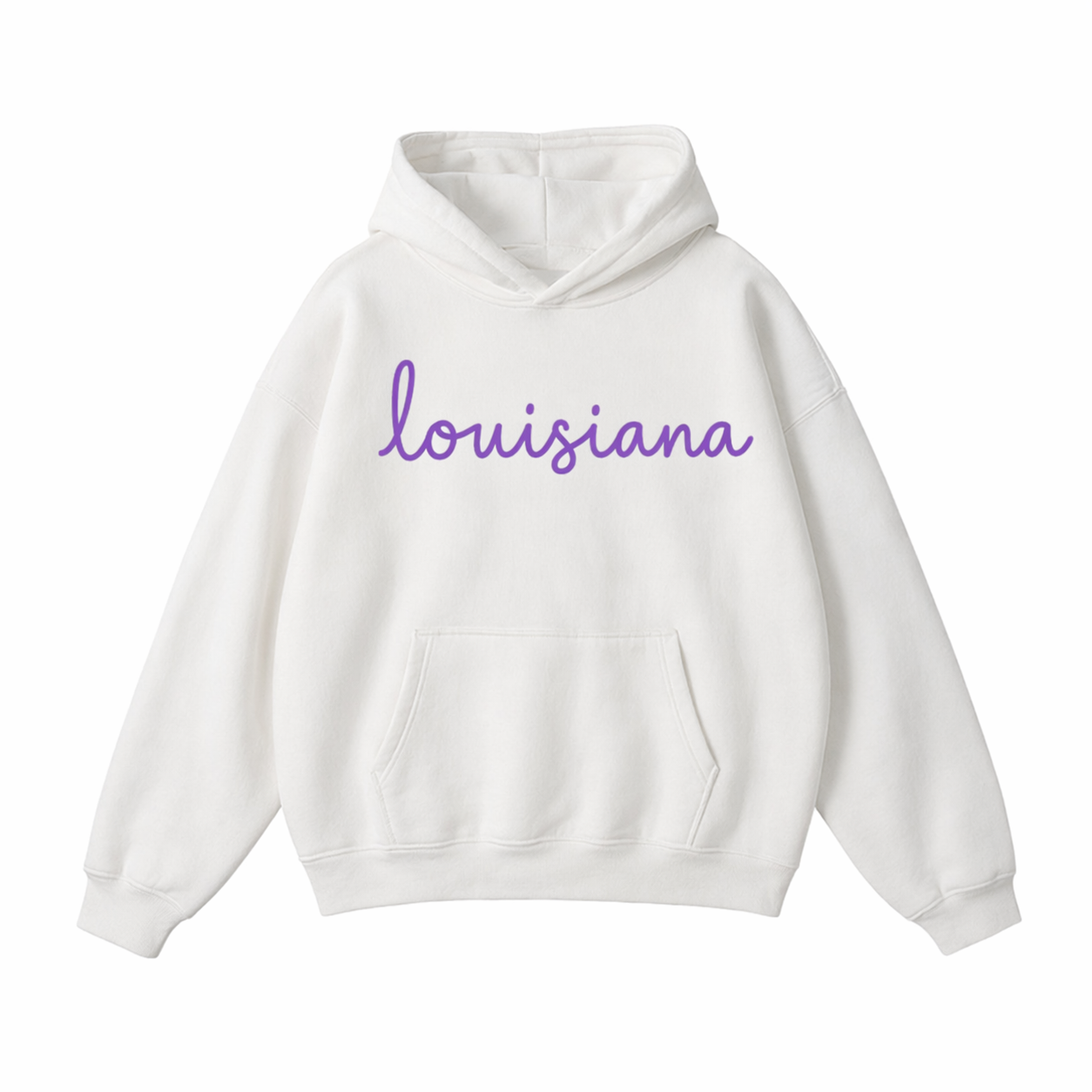 Collection 3 Louisiana Oversize Fleeced Hoodie - White front
