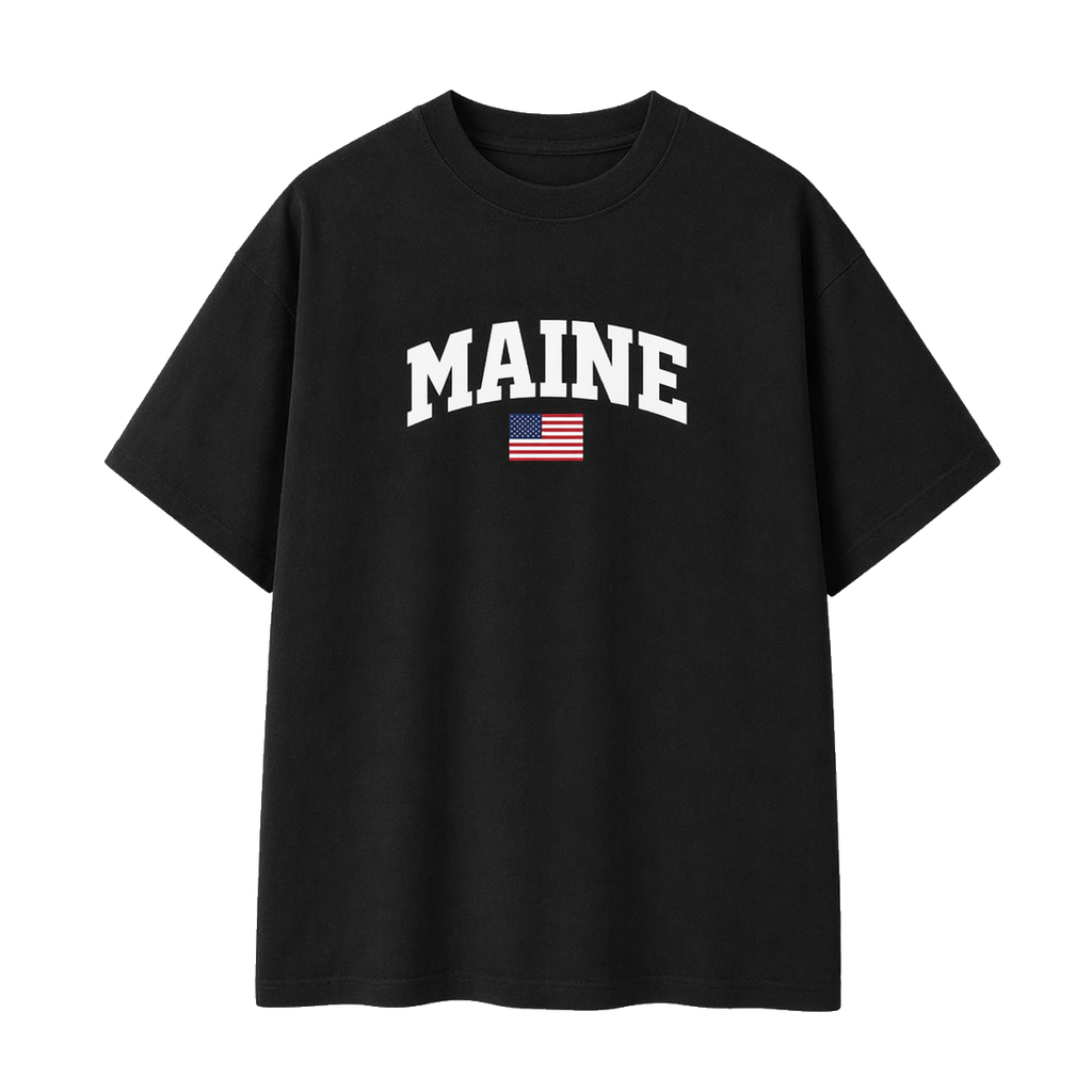 Collection 2 Maine Essential Cotton T-Shirt - Black front