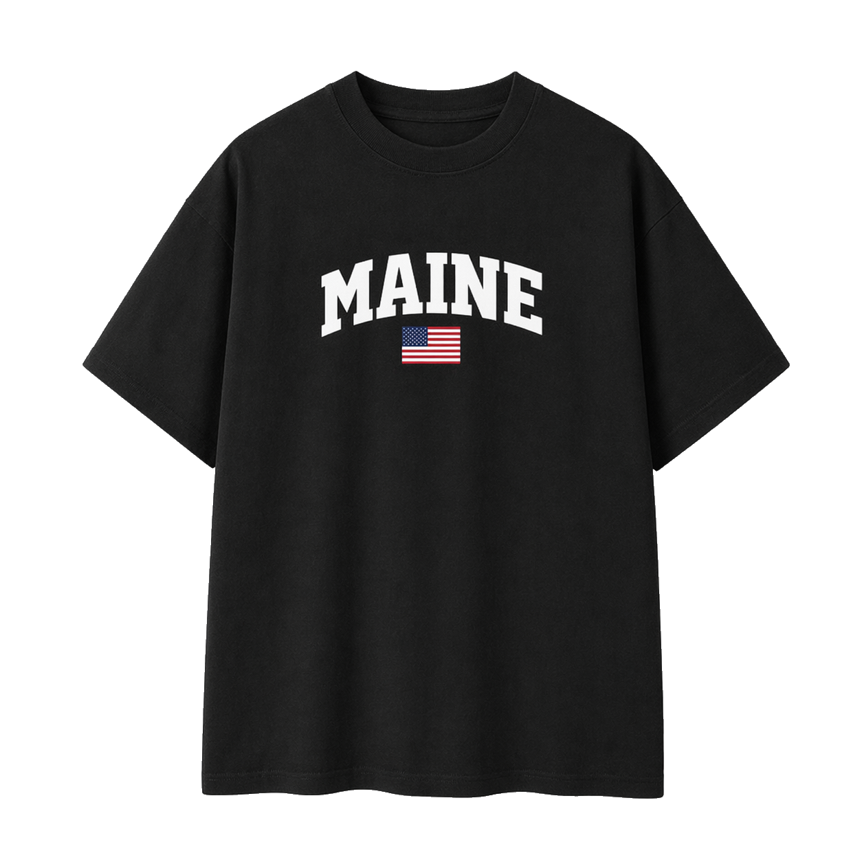 Collection 2 Maine Essential Cotton T-Shirt - Black front