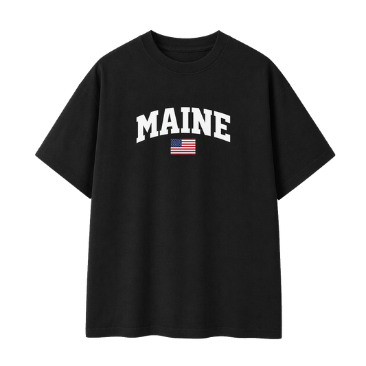 Collection 2 Maine Essential Cotton T-Shirt - Black front