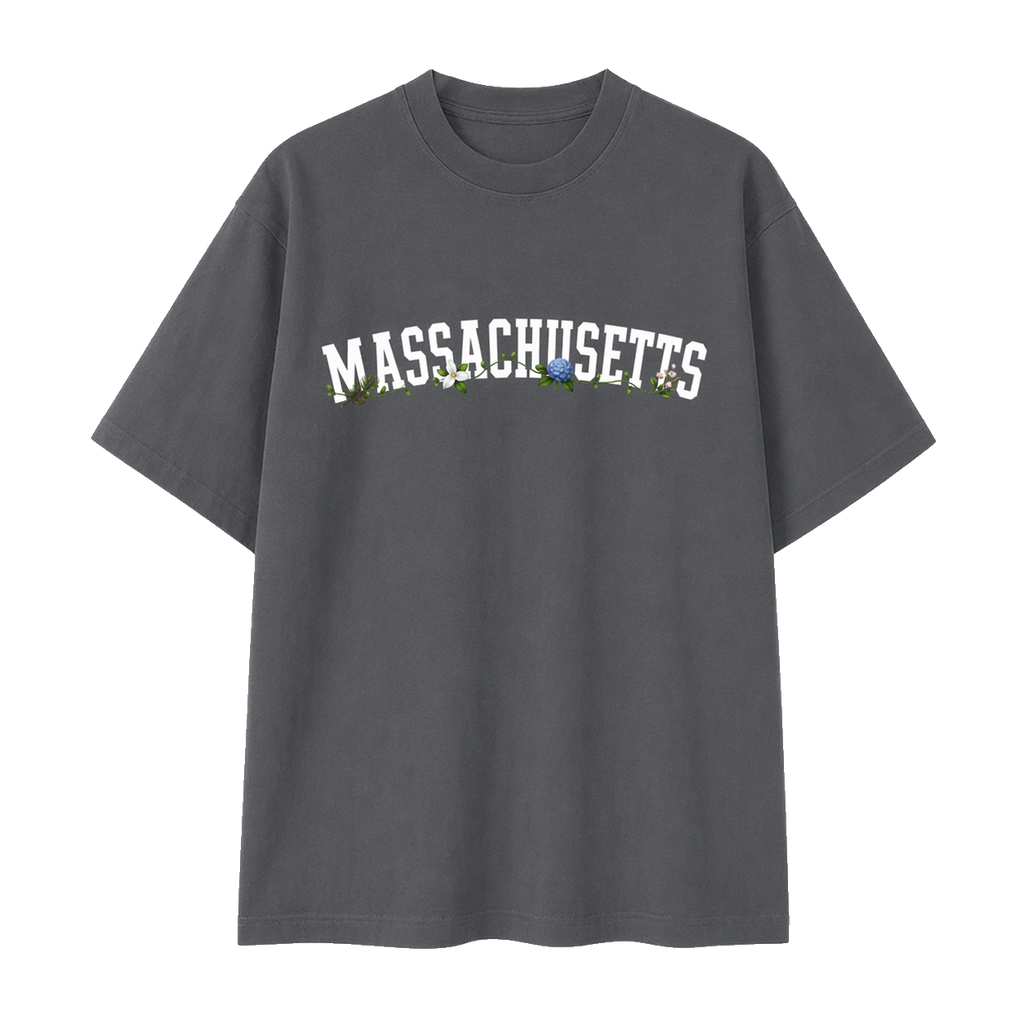 Collection 10 Massachusetts Essential Cotton T-Shirt - Dark Gray front