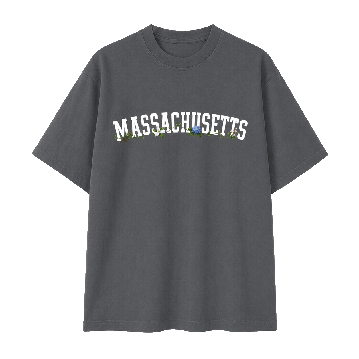 Collection 10 Massachusetts Essential Cotton T-Shirt - Dark Gray front