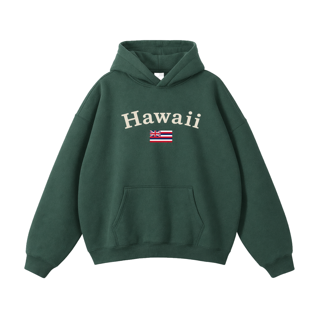 Collection 6 Hawaii Oversize Fleeced Hoodie - Eden Green front