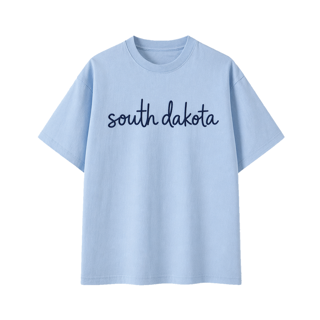 Collection 3 South Dakota Essential Cotton T-Shirt - Light Blue front