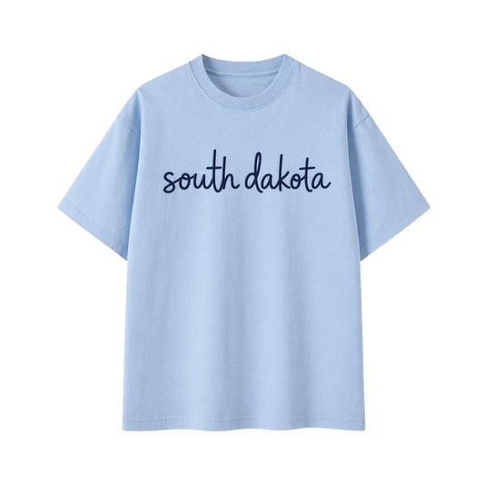 Collection 3 South Dakota Essential Cotton T-Shirt - Light Blue front