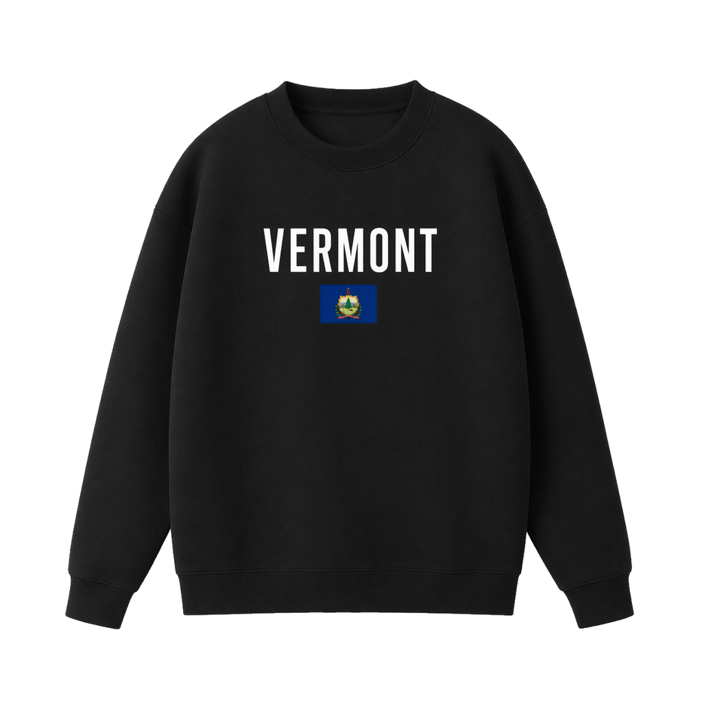 Collection 7 Vermont Essential Heavyweight Crewneck Sweatshirt - Black front