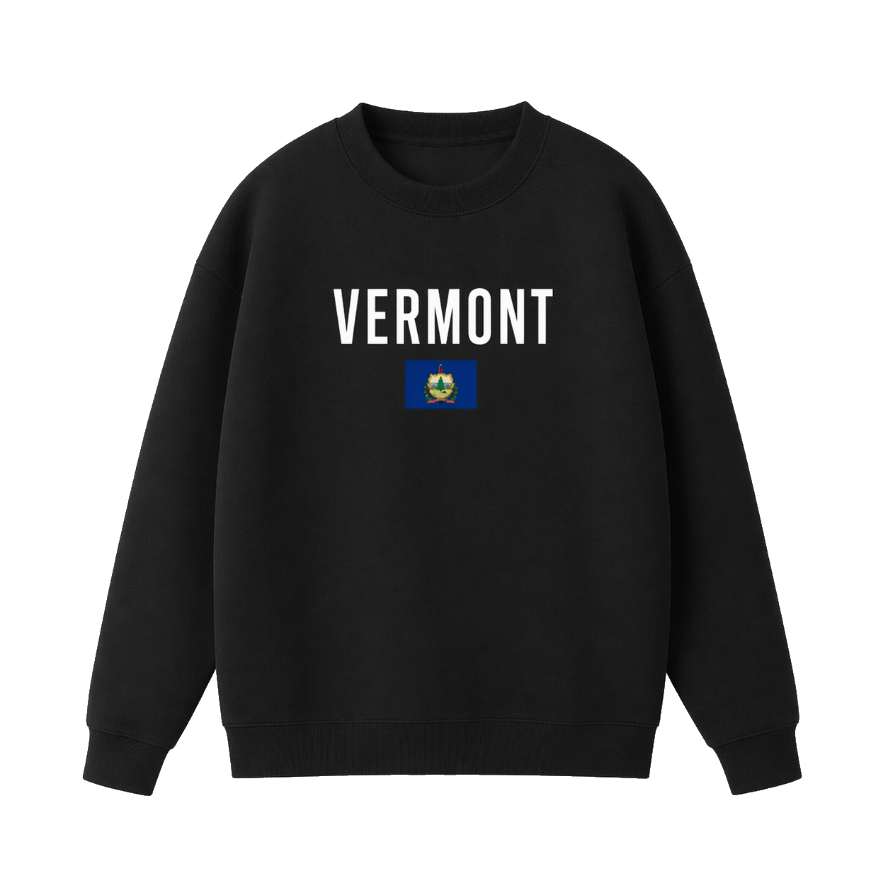 Collection 7 Vermont Essential Heavyweight Crewneck Sweatshirt - Black front