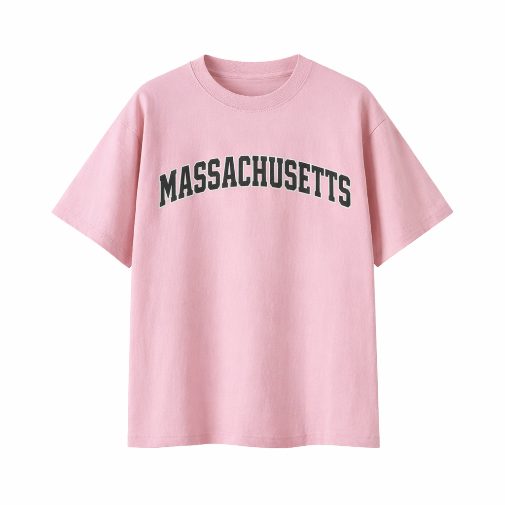 Collection 1 Massachusetts Essential Cotton T-Shirt - Pink front