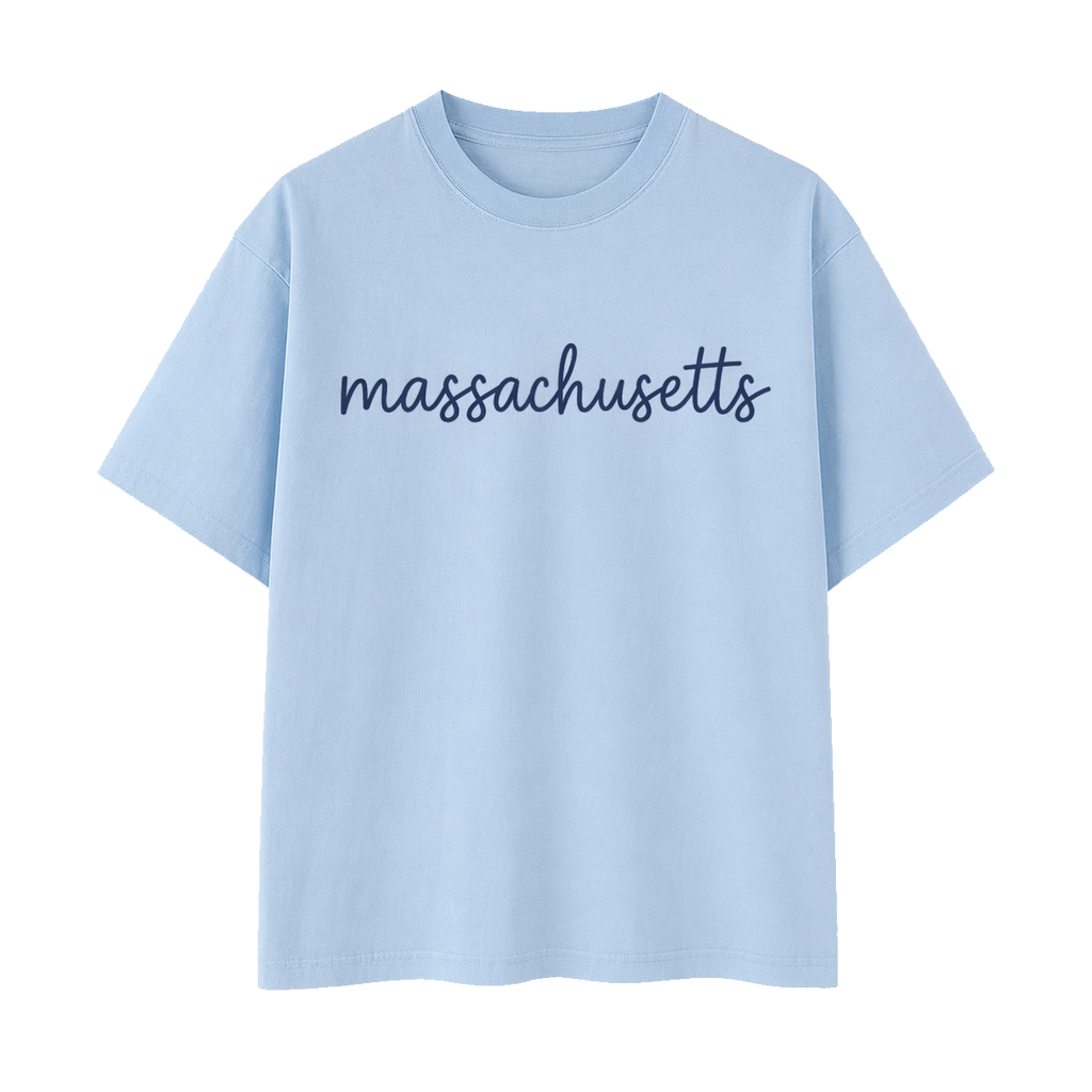 Collection 3 Massachusetts Essential Cotton T-Shirt - Light Blue front