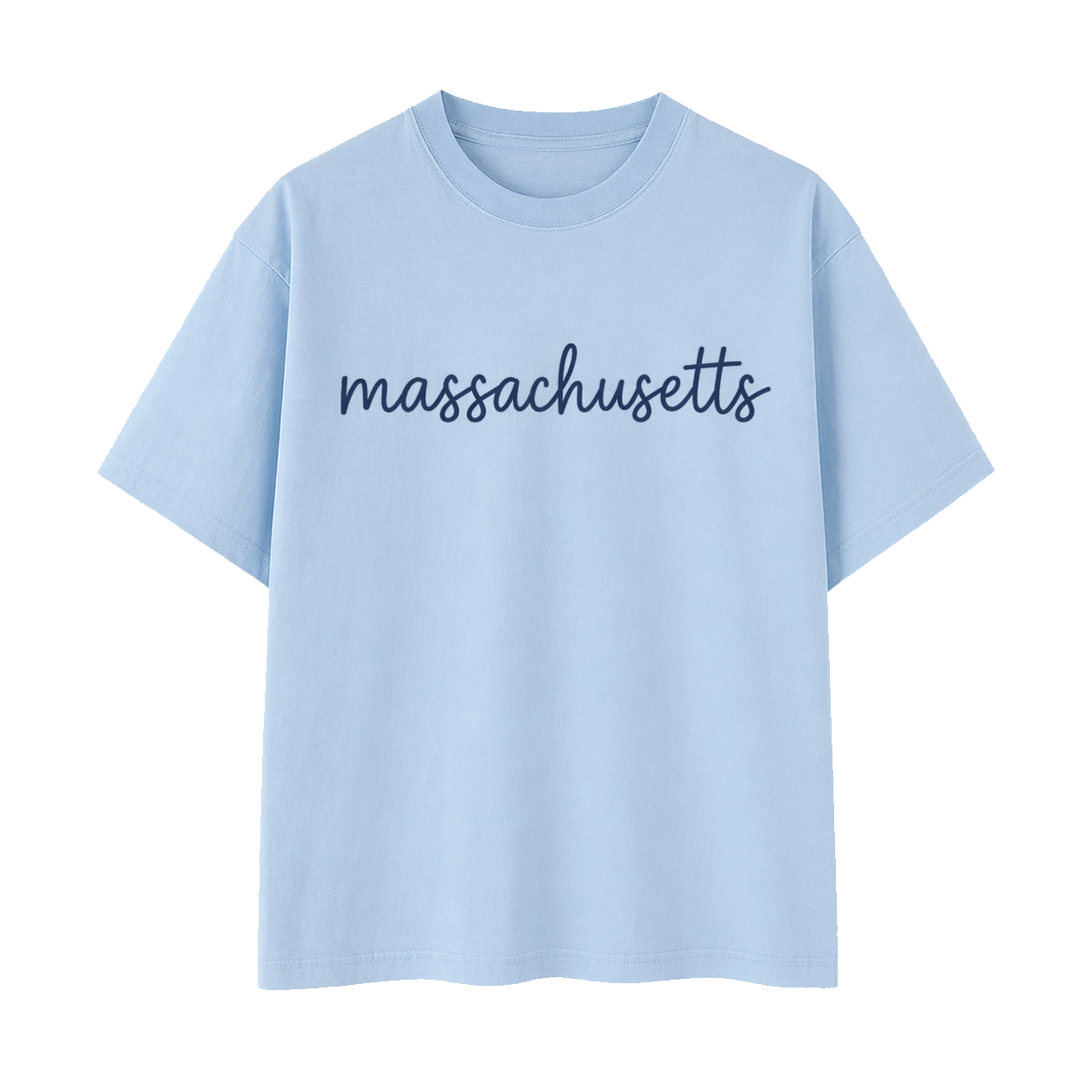 Collection 3 Massachusetts Essential Cotton T-Shirt - Light Blue front