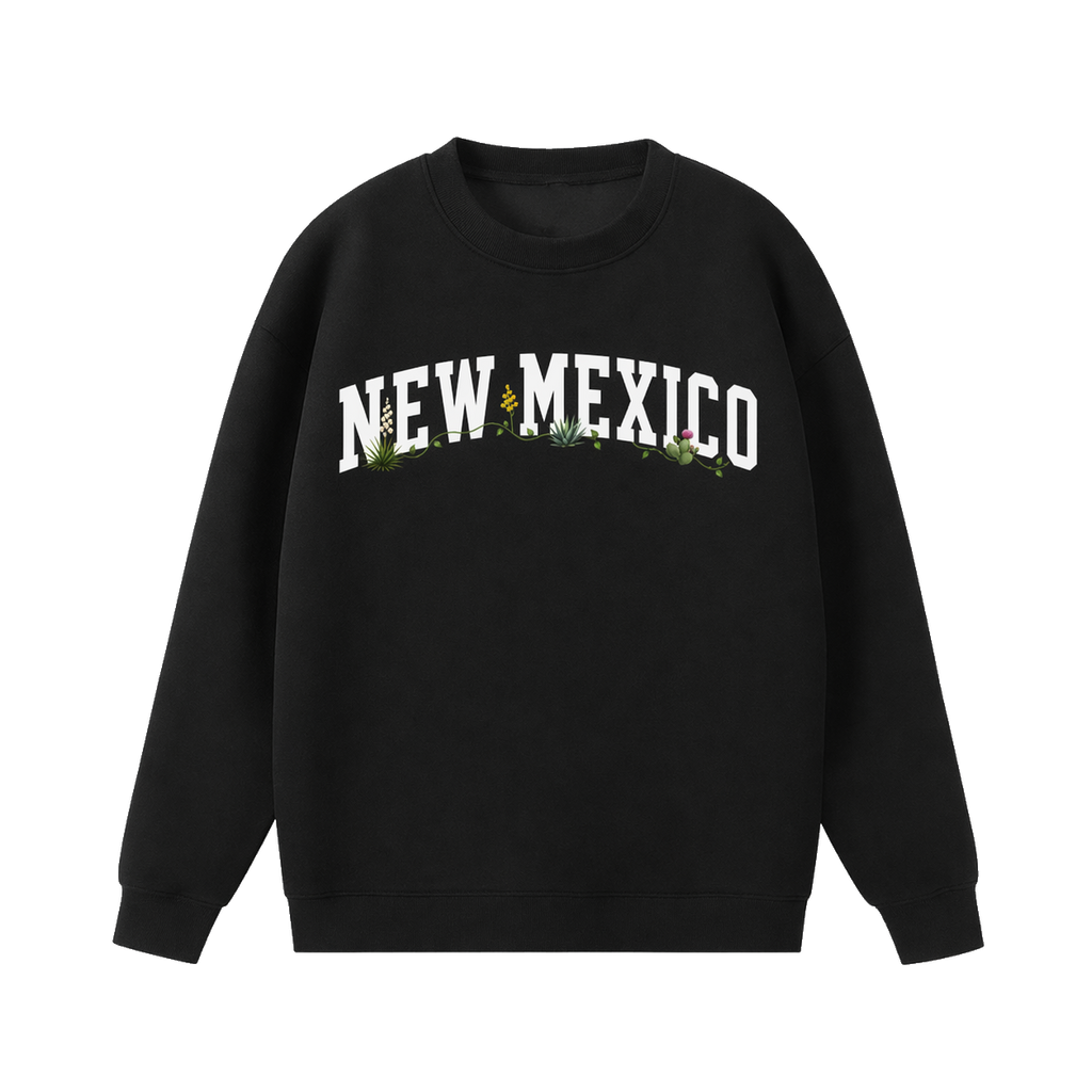 Collection 10 New Mexico Essential Heavyweight Crewneck Sweatshirt - Black front