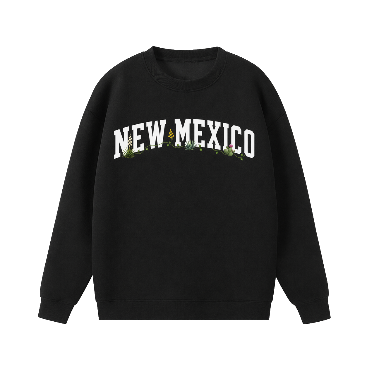 Collection 10 New Mexico Essential Heavyweight Crewneck Sweatshirt - Black front