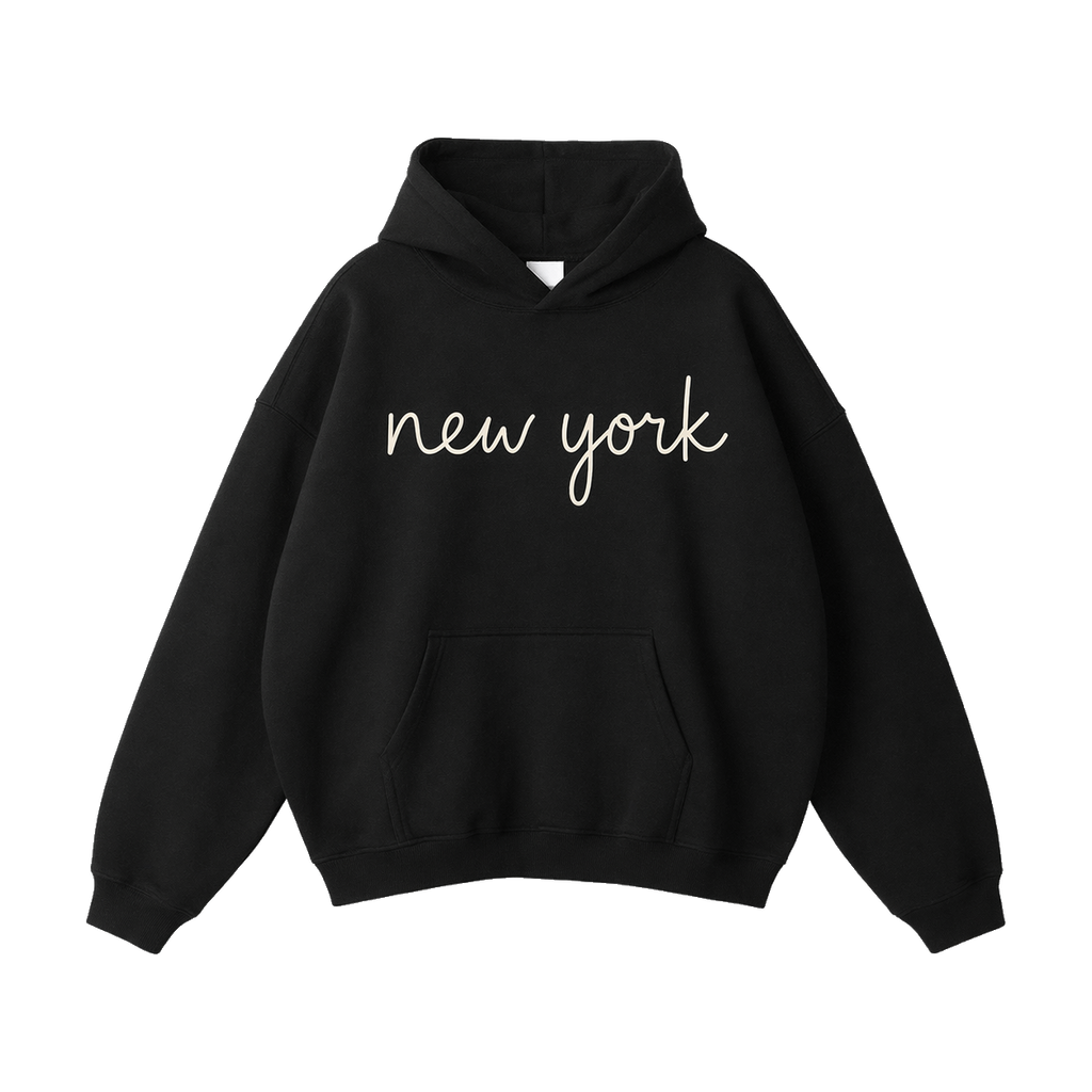 Collection 3 New York Oversize Fleeced Hoodie - Black front