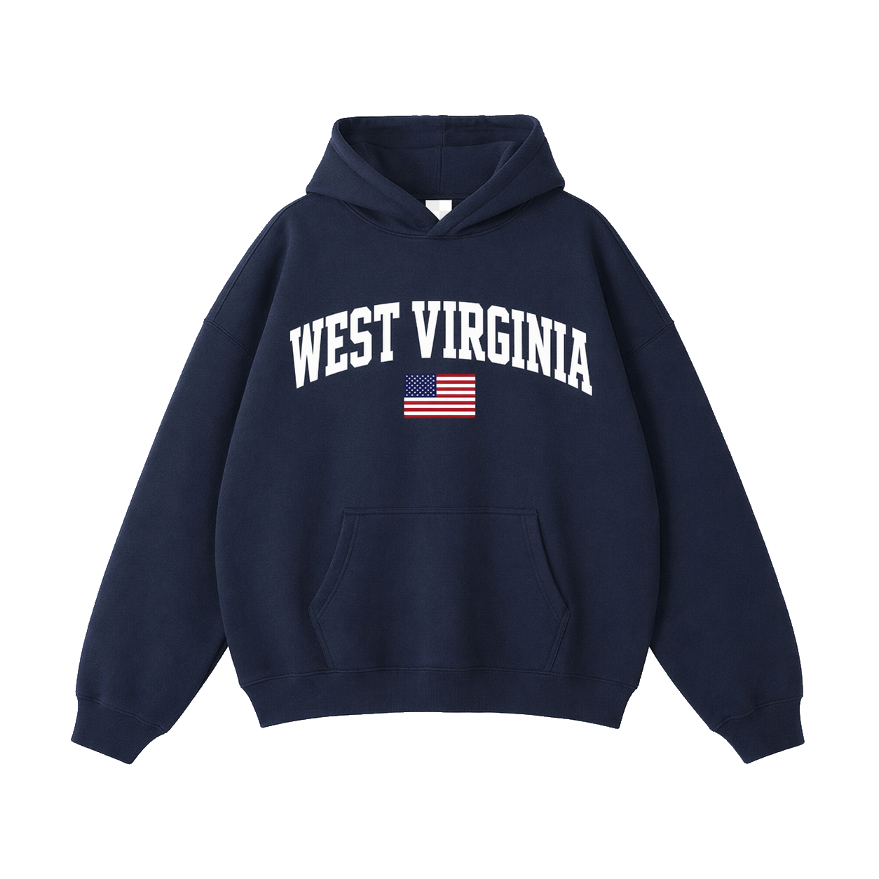 Collection 2 West Virginia Oversize Fleeced Hoodie - Navy Blue front