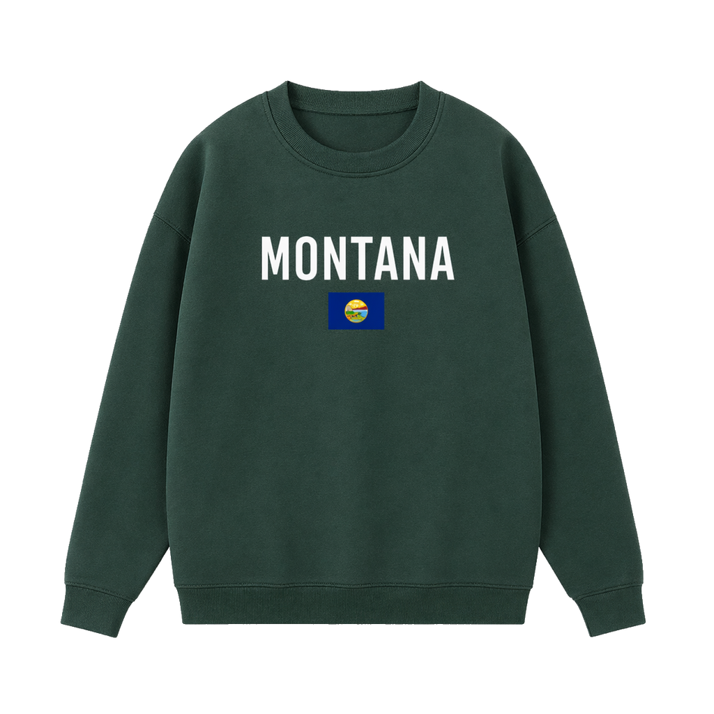 Collection 7 Montana Essential Heavyweight Crewneck Sweatshirt - Dark Green front