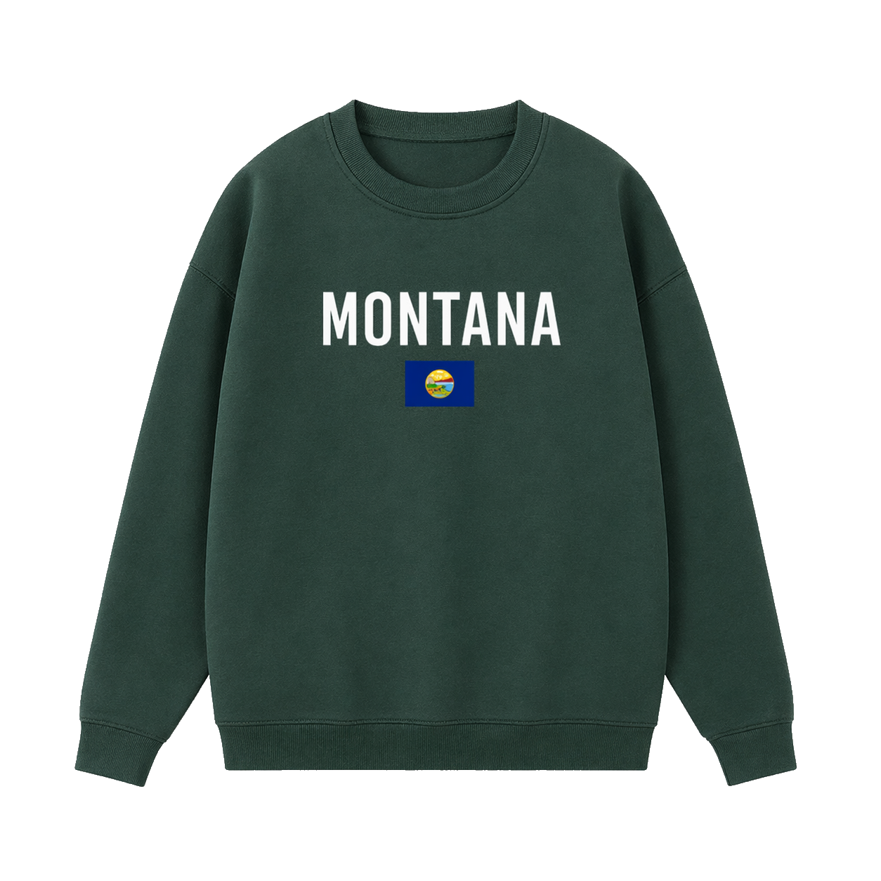 Collection 7 Montana Essential Heavyweight Crewneck Sweatshirt - Dark Green front
