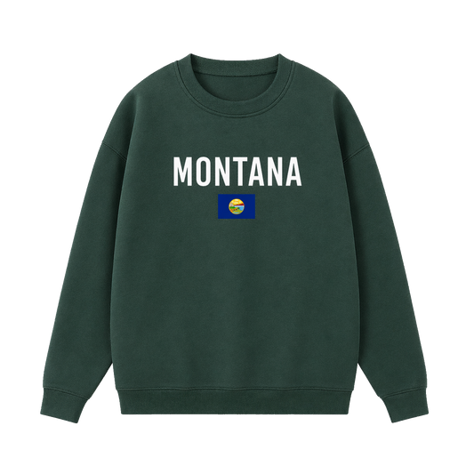 Collection 7 Montana Essential Heavyweight Crewneck Sweatshirt - Dark Green front