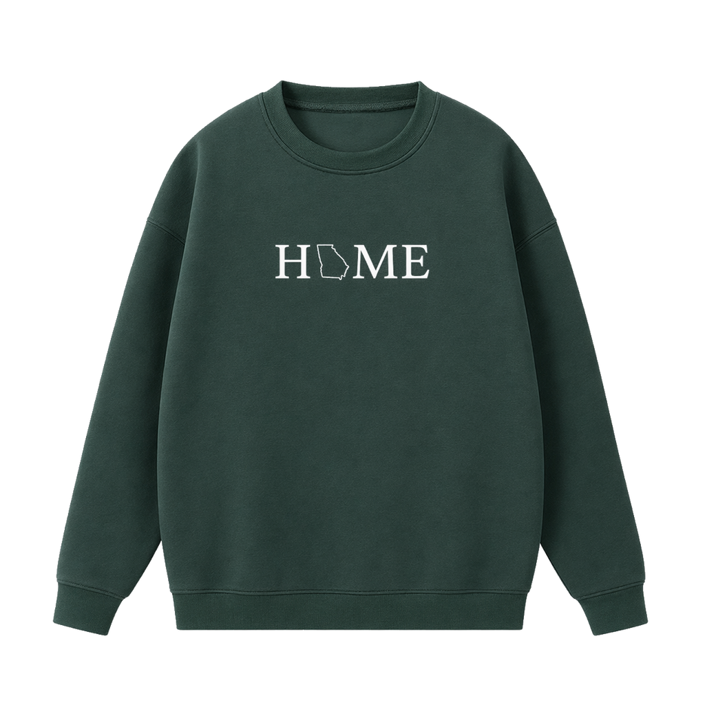 Collection 5 Georgia Essential Heavyweight Crewneck Sweatshirt - Dark Green front