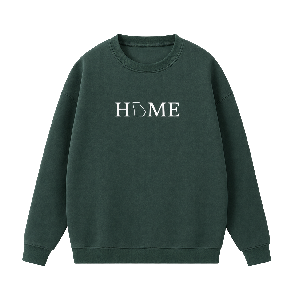 Collection 5 Georgia Essential Heavyweight Crewneck Sweatshirt - Dark Green front