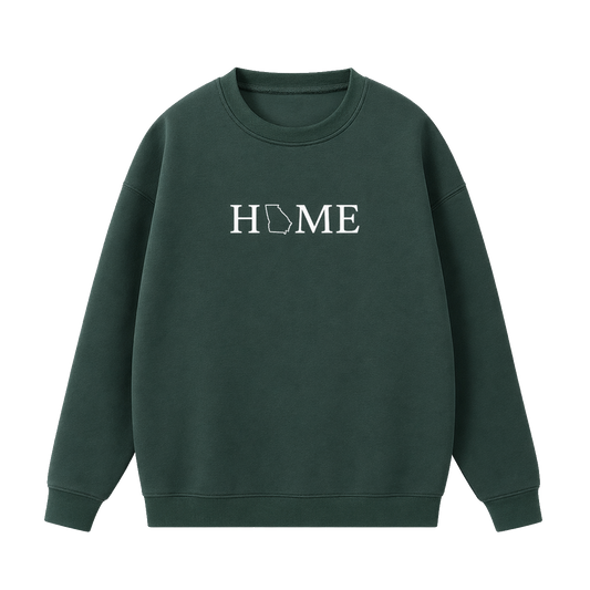 Collection 5 Georgia Essential Heavyweight Crewneck Sweatshirt - Dark Green front