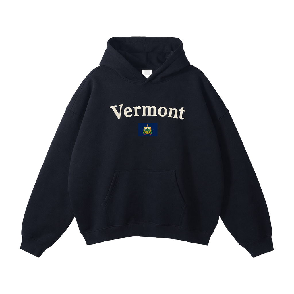 Collection 6 Vermont Oversize Fleeced Hoodie - Black front