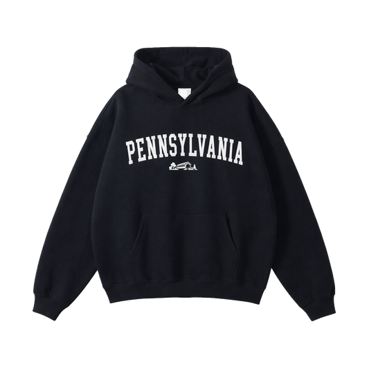 Collection 9 Pennsylvania Oversize Fleeced Hoodie - Black front
