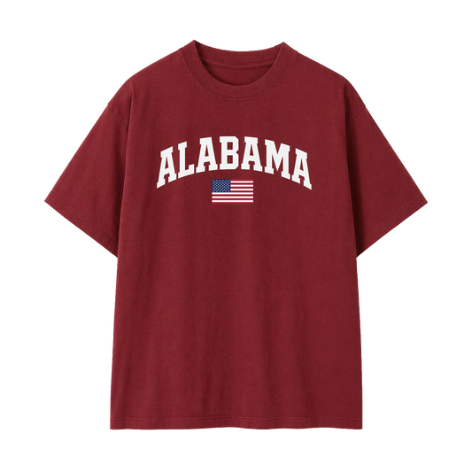 Collection 2 Alabama Essential Cotton T-Shirt - Wine Gray front