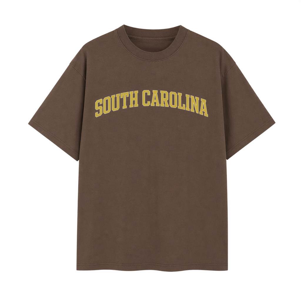 Collection 1 South Carolina Essential Cotton T-Shirt - Coffee front