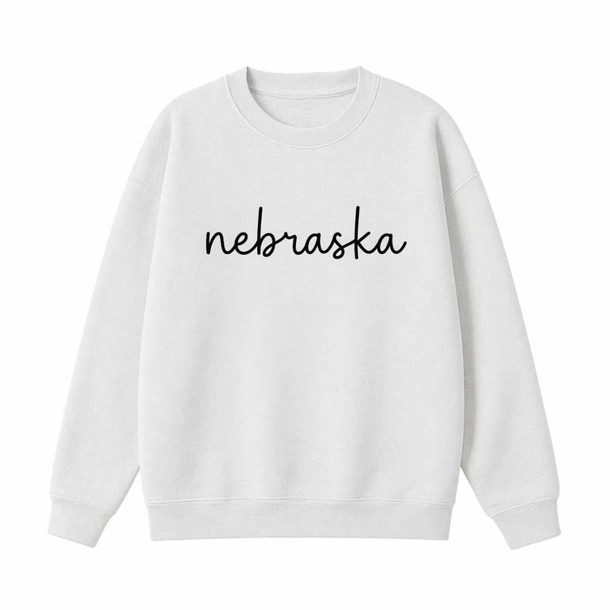 Collection 3 Nebraska Essential Heavyweight Crewneck Sweatshirt - White front