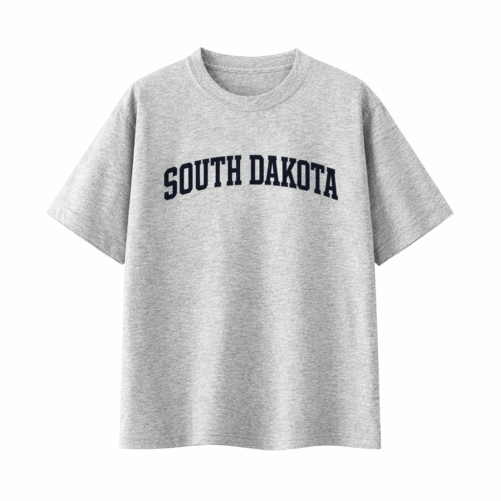 Collection 1 South Dakota Essential Cotton T-Shirt - White Gray front