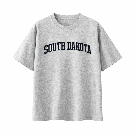 Collection 1 South Dakota Essential Cotton T-Shirt - White Gray front