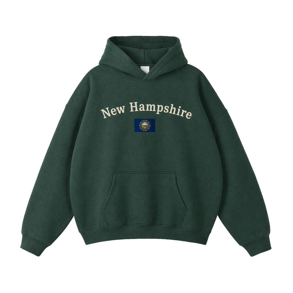 Collection 6 New Hampshire Oversize Fleeced Hoodie - Eden Green front