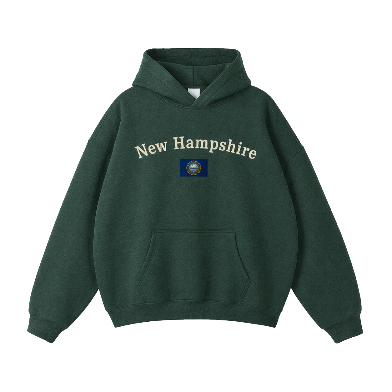 Collection 6 New Hampshire Oversize Fleeced Hoodie - Eden Green front