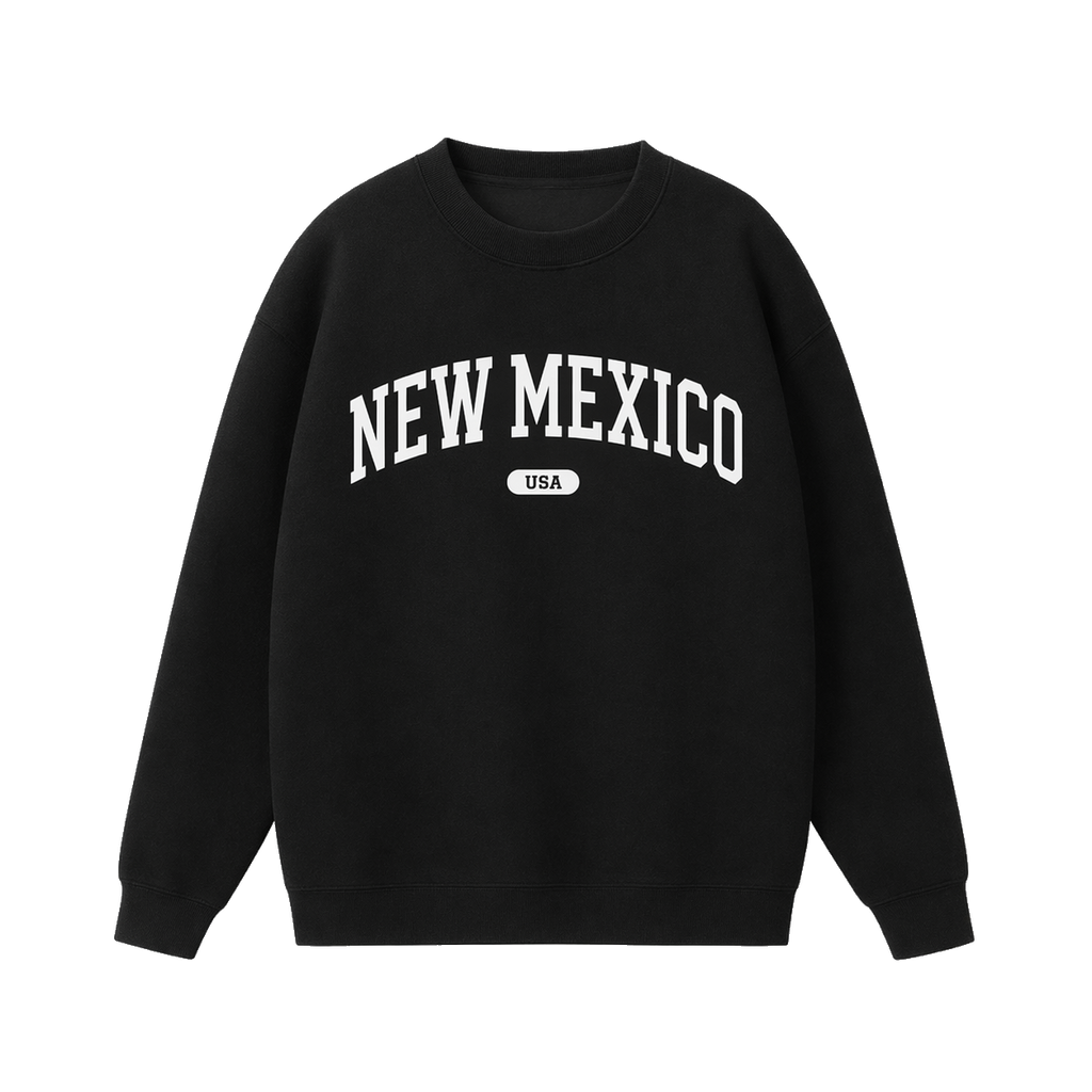 Collection 4 New Mexico Essential Heavyweight Crewneck Sweatshirt - Black front