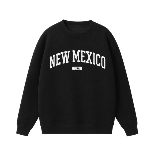 Collection 4 New Mexico Essential Heavyweight Crewneck Sweatshirt - Black front