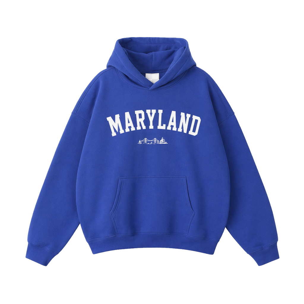 Collection 9 Maryland Oversize Fleeced Hoodie - Klein Blue front
