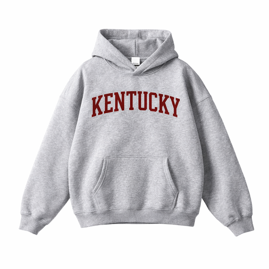 Collection 1 Kentucky Oversize Fleeced Hoodie - Flower Gray front