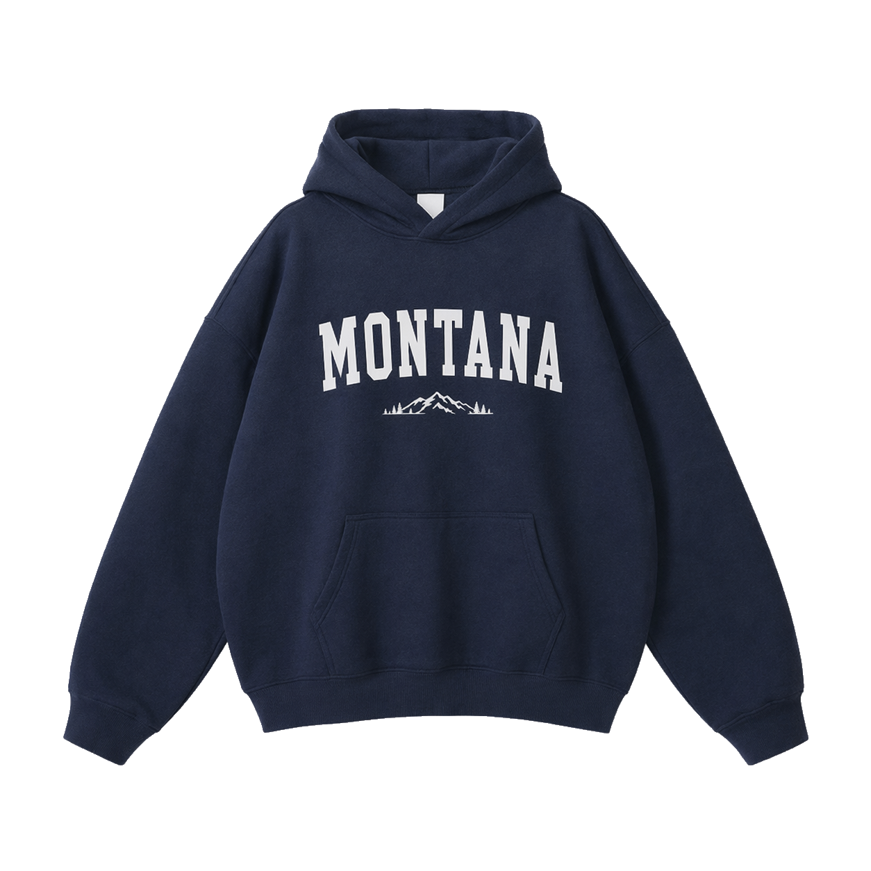 Collection 9 Montana Oversize Fleeced Hoodie - Navy Blue front