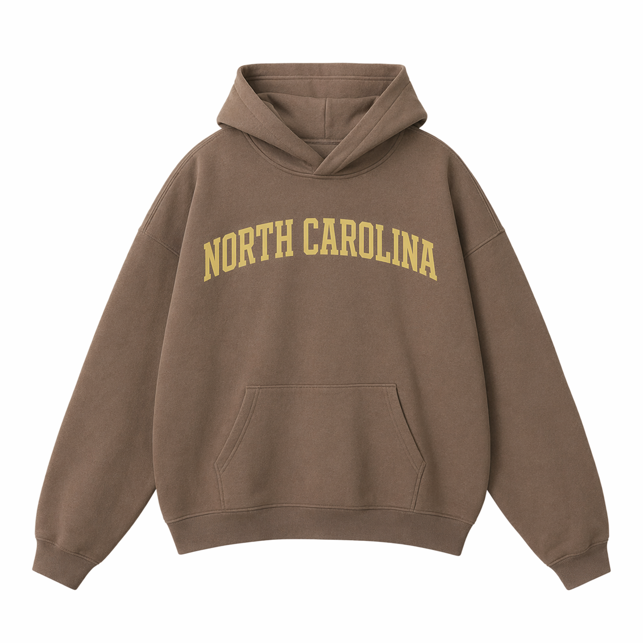 Collection 1 North Carolina Oversize Fleeced Hoodie - Brown front