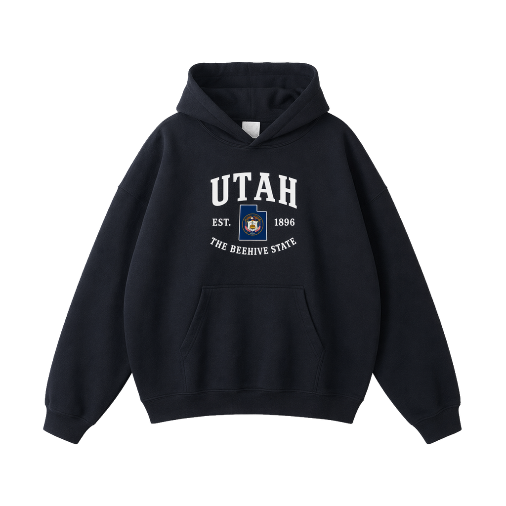Collection 8 Utah Oversize Fleeced Hoodie - Black front