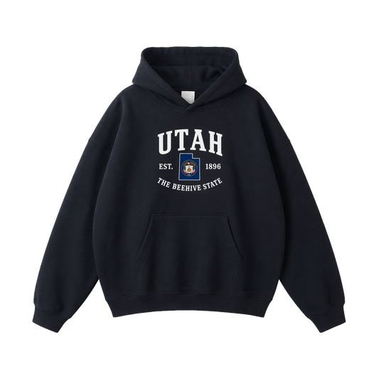 Collection 8 Utah Oversize Fleeced Hoodie - Black front