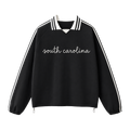 Collection 3 South Carolina Contrast Striped Lapel Collar Sweatshirt - Black front