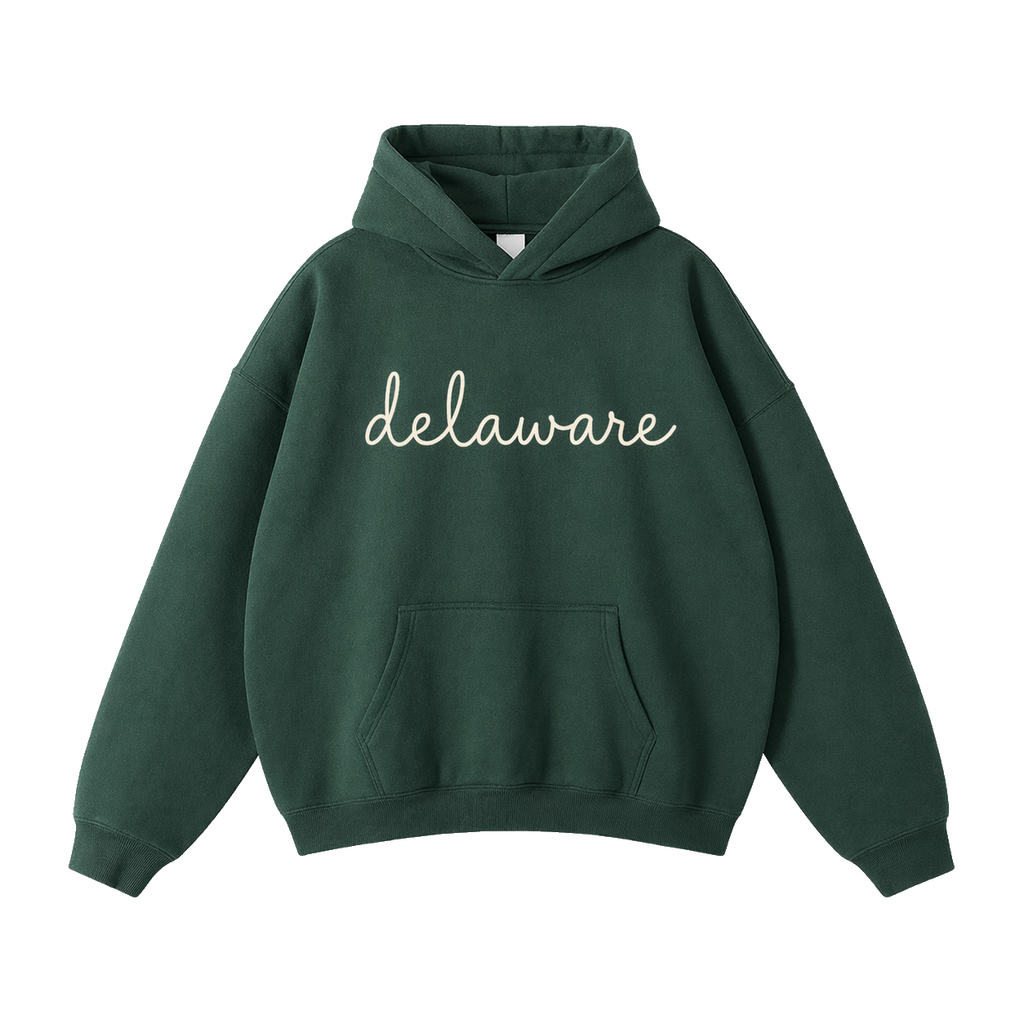 Collection 3 Delaware Oversize Fleeced Hoodie - Eden Green front