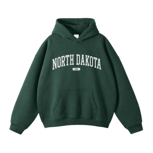 Collection 4 North Dakota Oversize Fleeced Hoodie - Eden Green front
