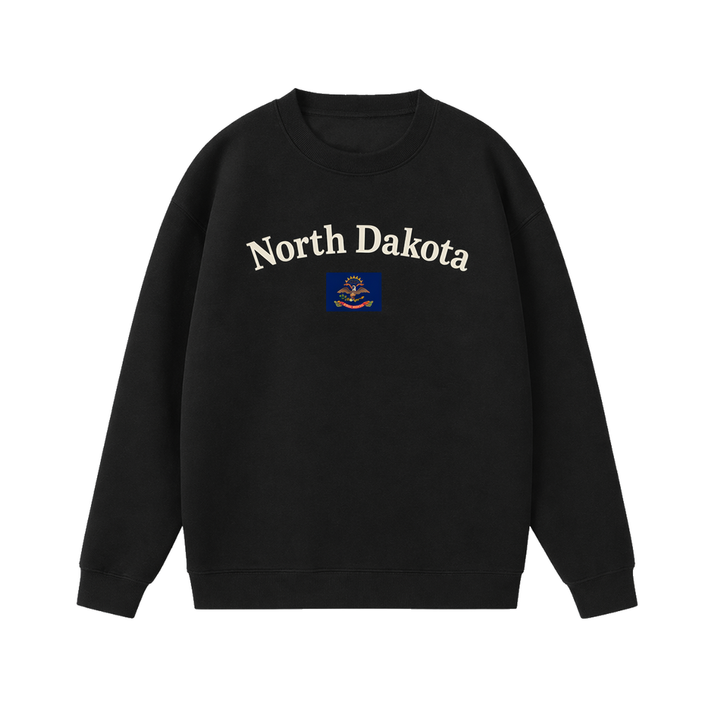 Collection 6 North Dakota Essential Heavyweight Crewneck Sweatshirt - Black front